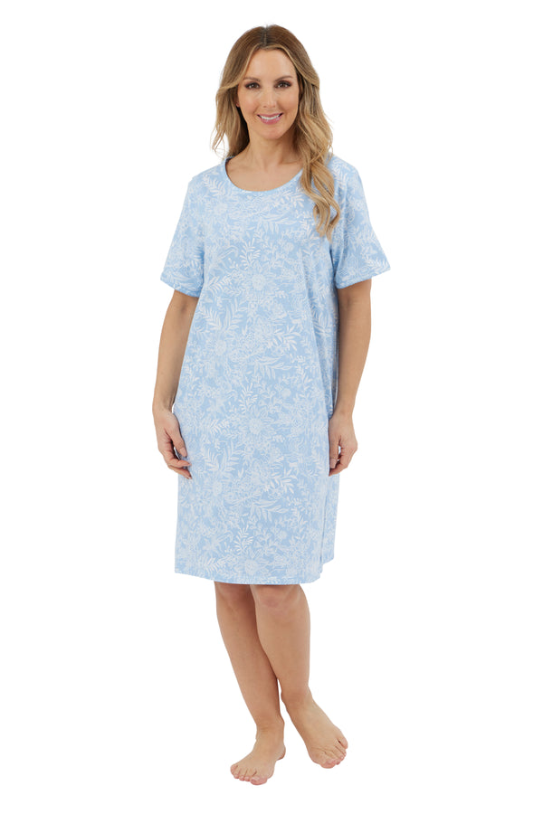 Cotton 36 L Nightdress - Blue