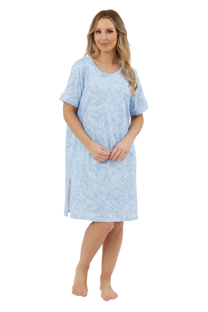 Cotton 36 L Nightdress - Blue