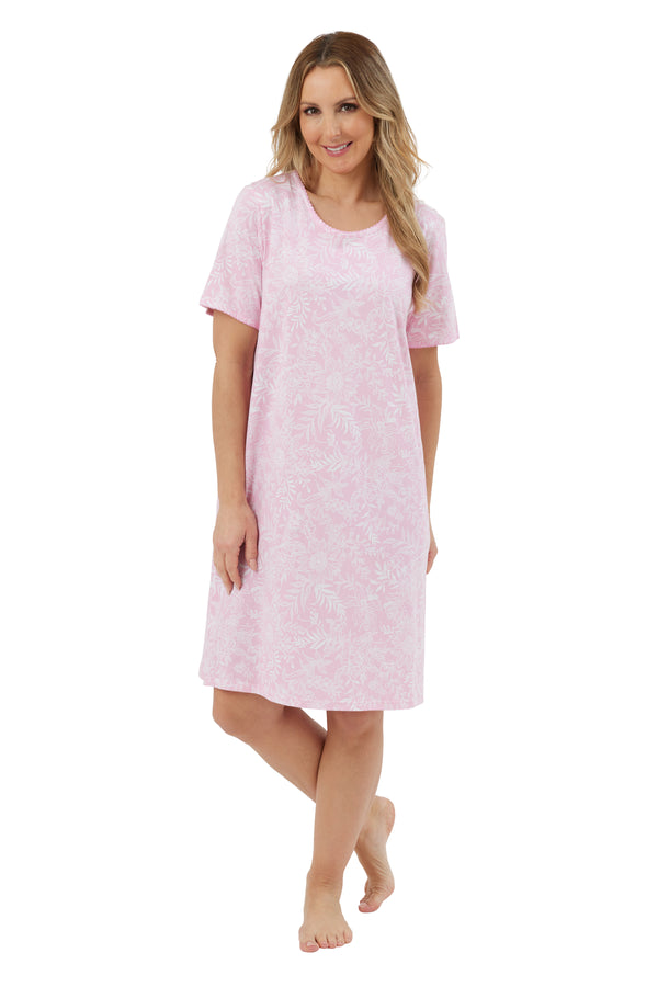Cotton 36 L Nightdress - Pink