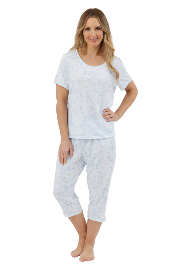 Cotton Poly 3/4 Pyjama - Blue