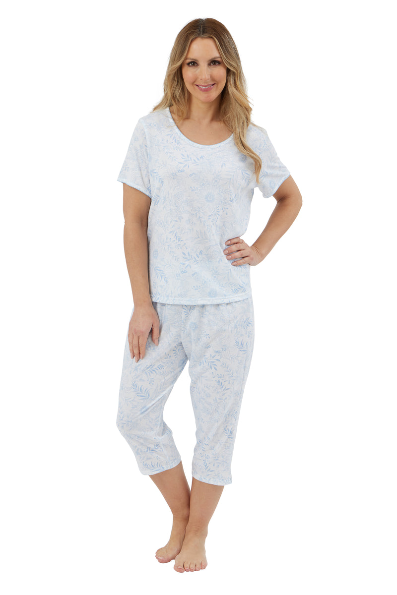 Cotton Poly 3/4 Pyjama - Blue