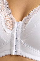 Front Fastening Back Support Bra - White