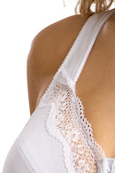 Front Fastening Back Support Bra - White