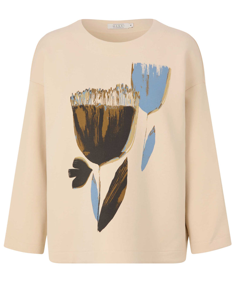 Desvon Placement Print Sweatshirt - Fog