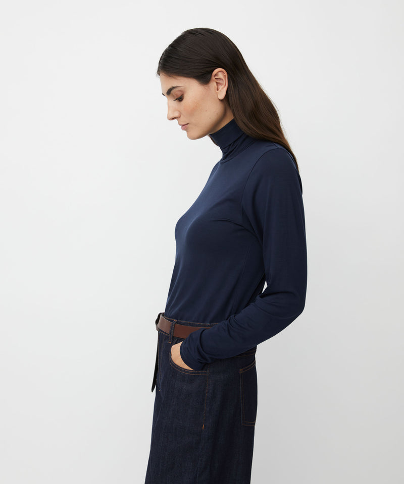 Brooklyn Turtleneck T-Shirt - Navy Blazer
