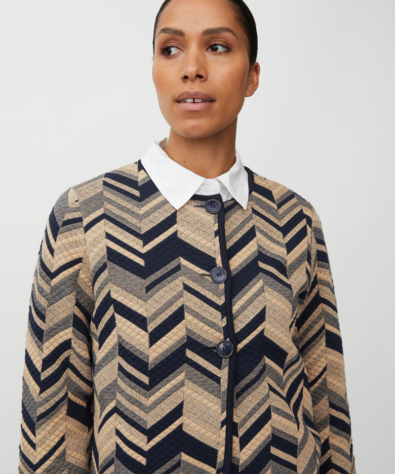 Juanta Graphic Print Jacket - Travertine