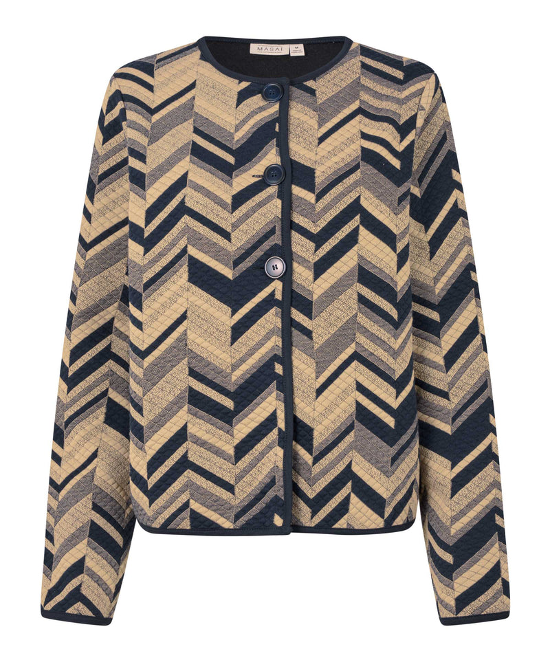 Juanta Graphic Print Jacket - Travertine