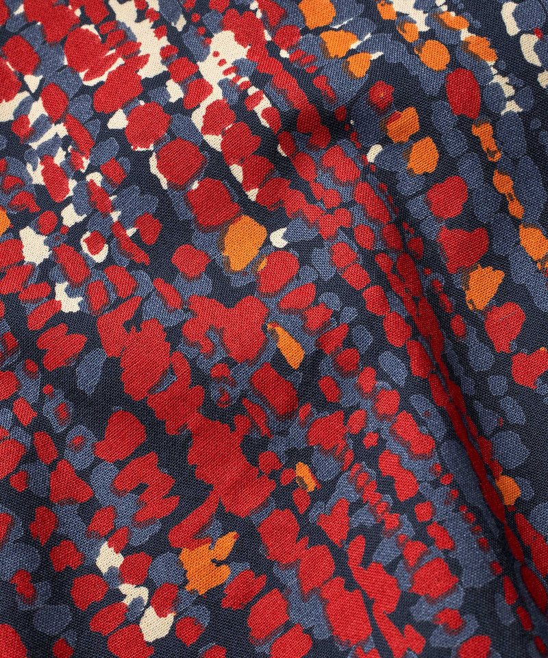 Benika V Neck Print Blouse - Red Dahlia