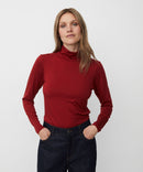 Brooklyn Turtleneck T-Shirt - Red Dahlia