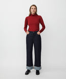 Brooklyn Turtleneck T-Shirt - Red Dahlia
