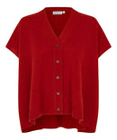 Lucanne Sleeveless Cardigan - Red Dahlia
