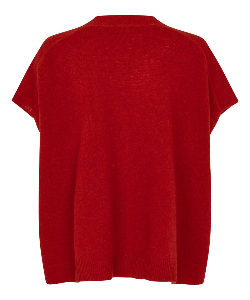 Lucanne Sleeveless Cardigan - Red Dahlia