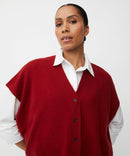 Lucanne Sleeveless Cardigan - Red Dahlia