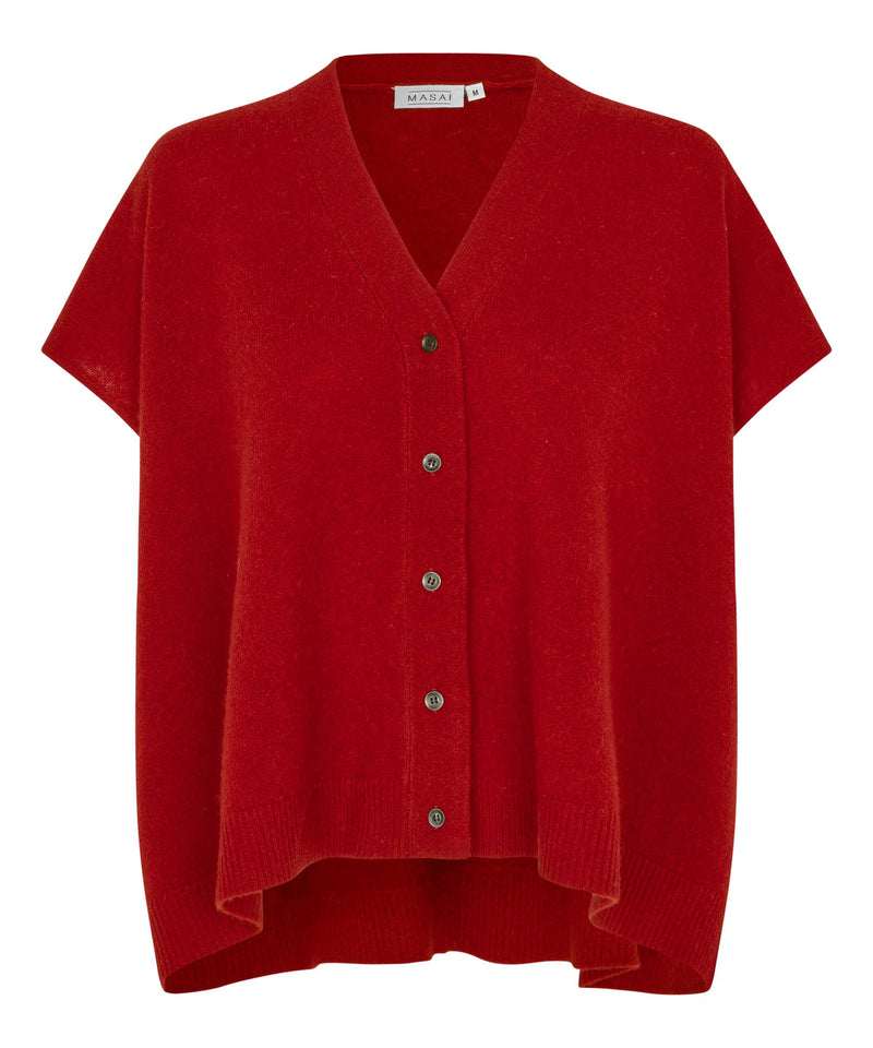 Lucanne Sleeveless Cardigan - Red Dahlia