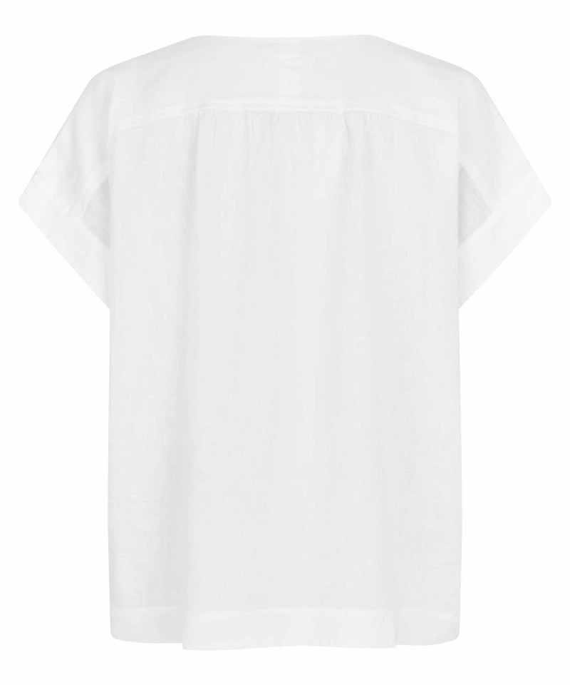 Braidy Short Sleeve Top - White