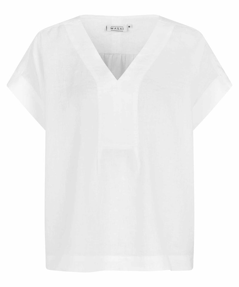 Braidy Short Sleeve Top - White