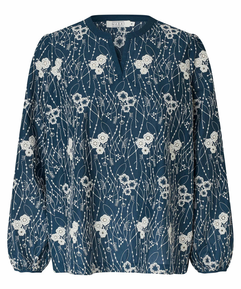 Dixie Print Blouse - Sargasso Sea