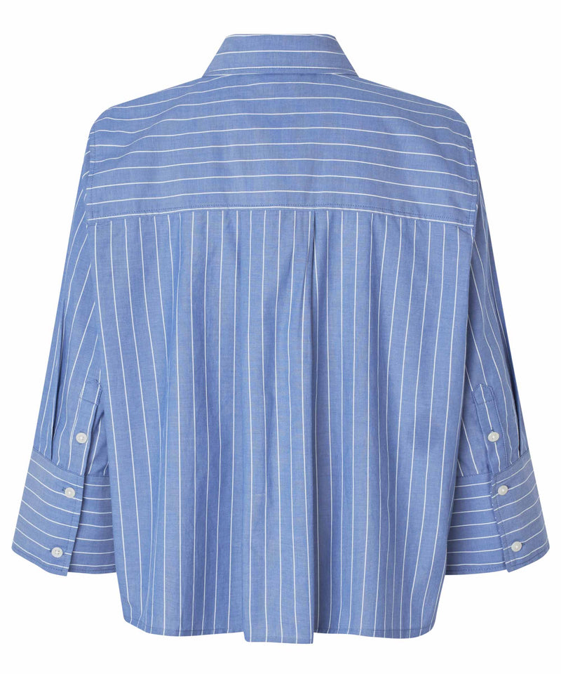 Ilonka 3/4 Sleeve Stripe Shirt - Sargasso Sea