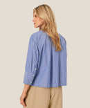 Ilonka 3/4 Sleeve Stripe Shirt - Sargasso Sea