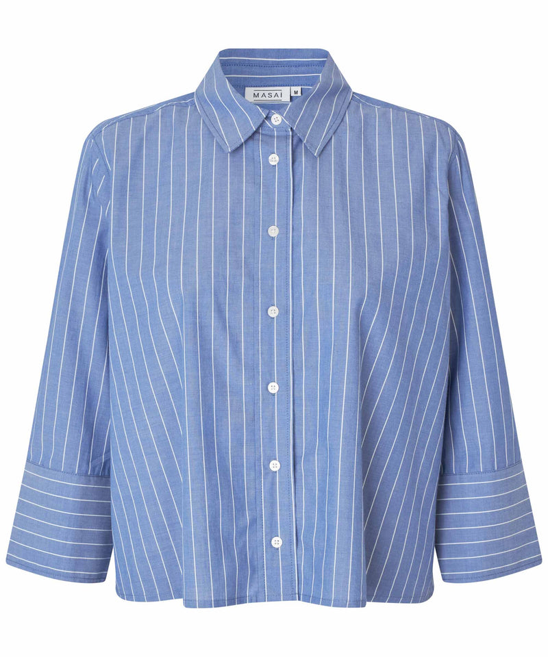 Ilonka 3/4 Sleeve Stripe Shirt - Sargasso Sea