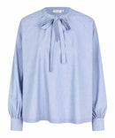 Dortea Tie Neck Blouse - Sargasso Sea