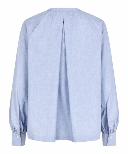 Dortea Tie Neck Blouse - Sargasso Sea