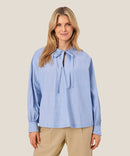 Dortea Tie Neck Blouse - Sargasso Sea