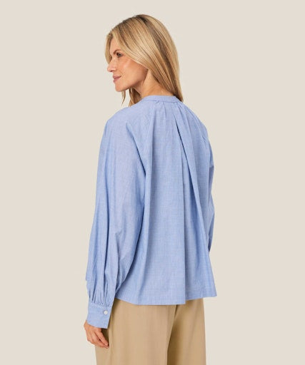 Dortea Tie Neck Blouse - Sargasso Sea