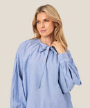 Dortea Tie Neck Blouse - Sargasso Sea