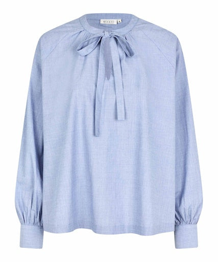 Dortea Tie Neck Blouse - Sargasso Sea