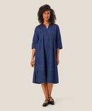 Nasya 3/4 Sleeve Dress - Dark Denim