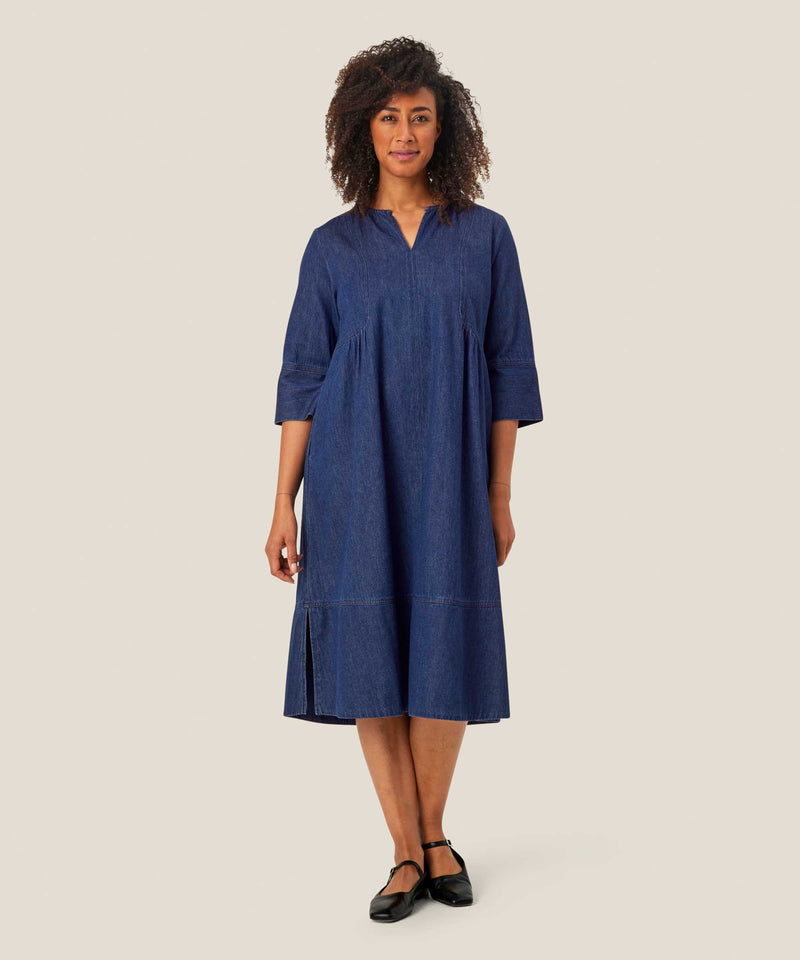 Nasya 3/4 Sleeve Dress - Dark Denim