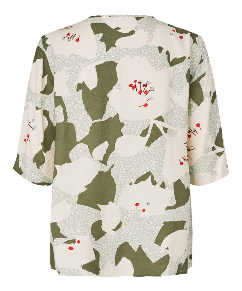 Dusya Short Sleeve Print Shirt - Frosty Green