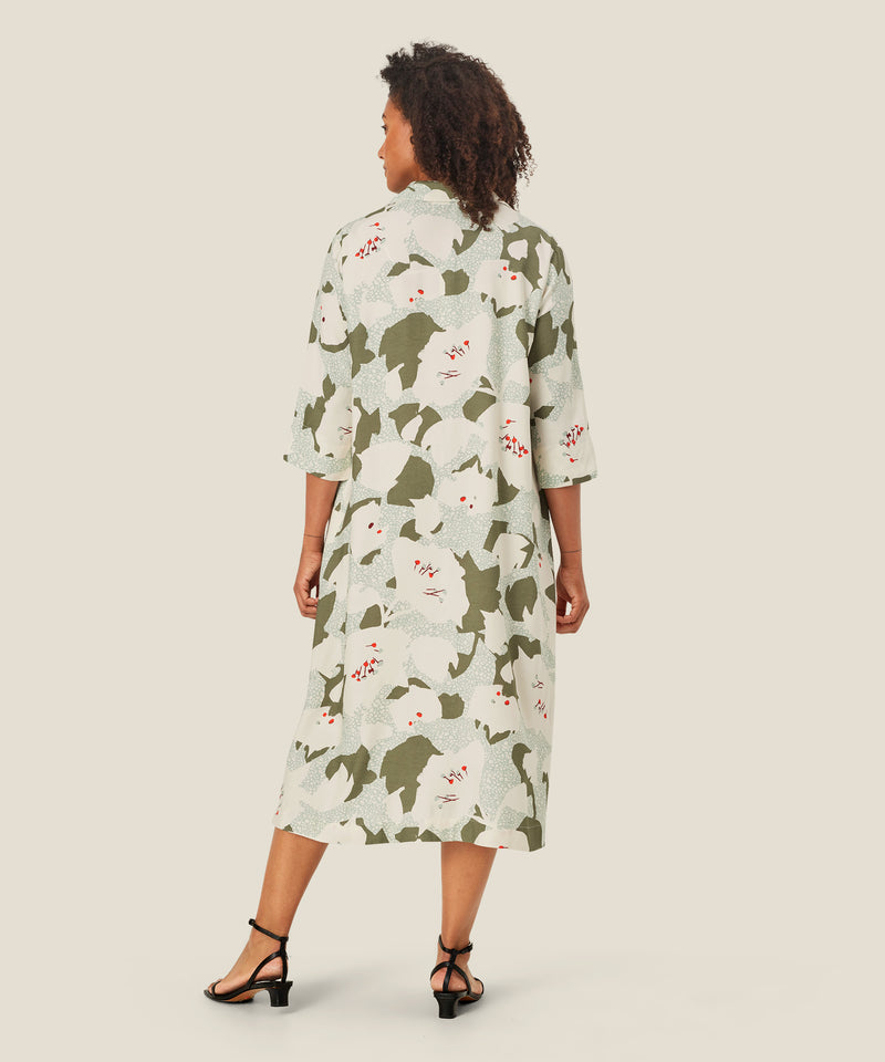 Nikeetos 3/4 Sleeve Print Dress - Frosty Green