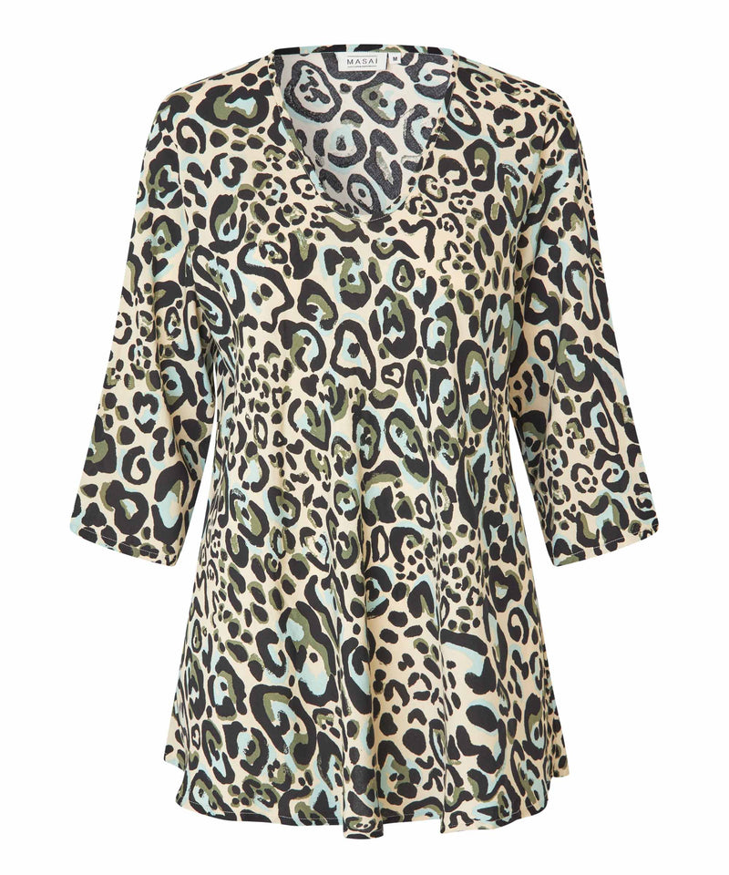 Kata 3/4 Sleeve Print Shirt - Lichen Green