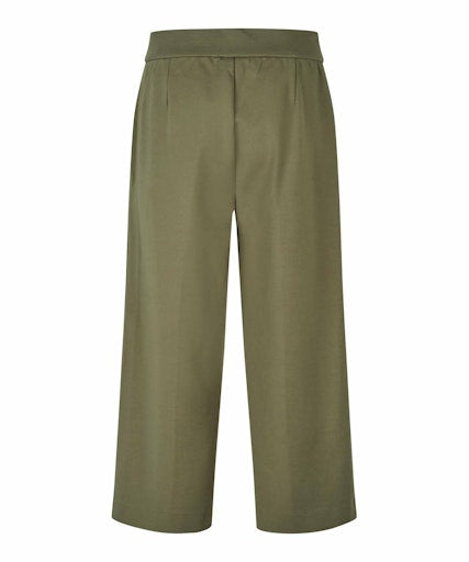 Piana Wide Crop Trouser - Lichen Green