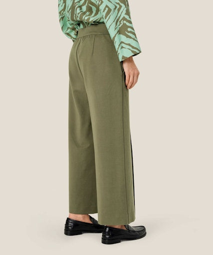 Piana Wide Crop Trouser - Lichen Green