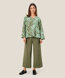 Piana Wide Crop Trouser - Lichen Green