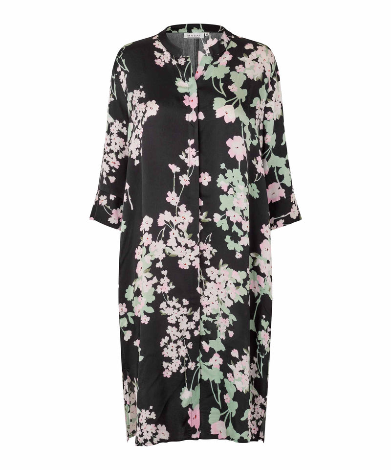 Nimes 3/4 Sleeve Print Dress - Pink Lady