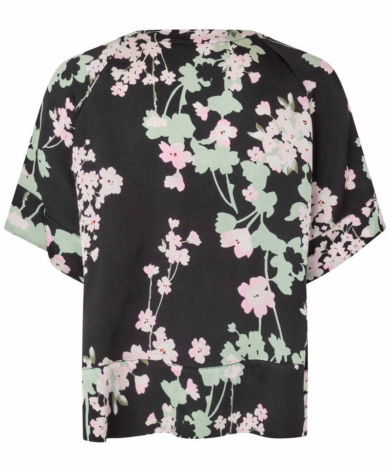 Begitta Short Sleeve Print Shirt - Pink Lady