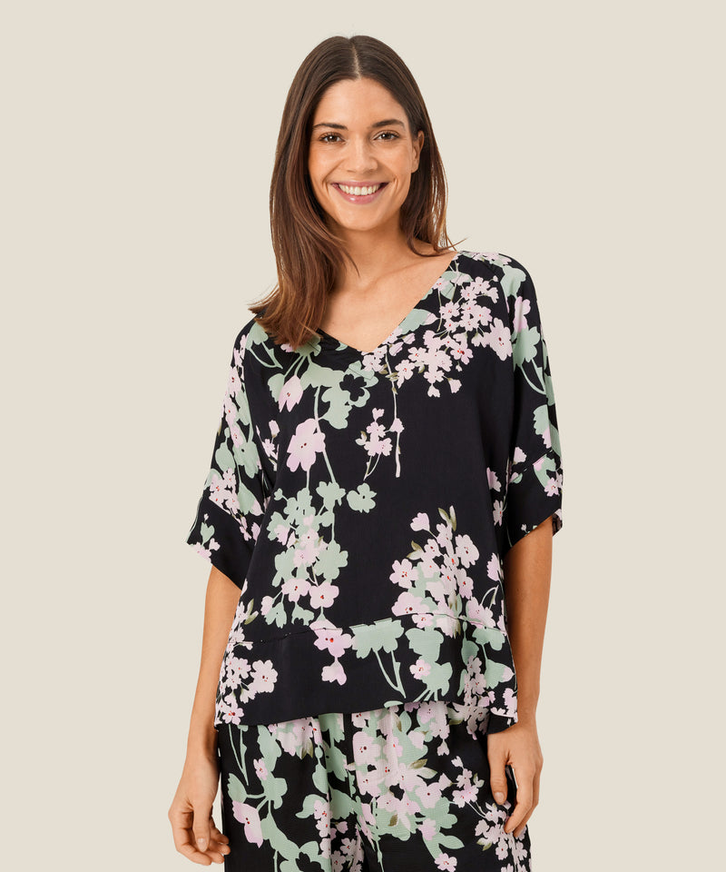 Begitta Short Sleeve Print Shirt - Pink Lady