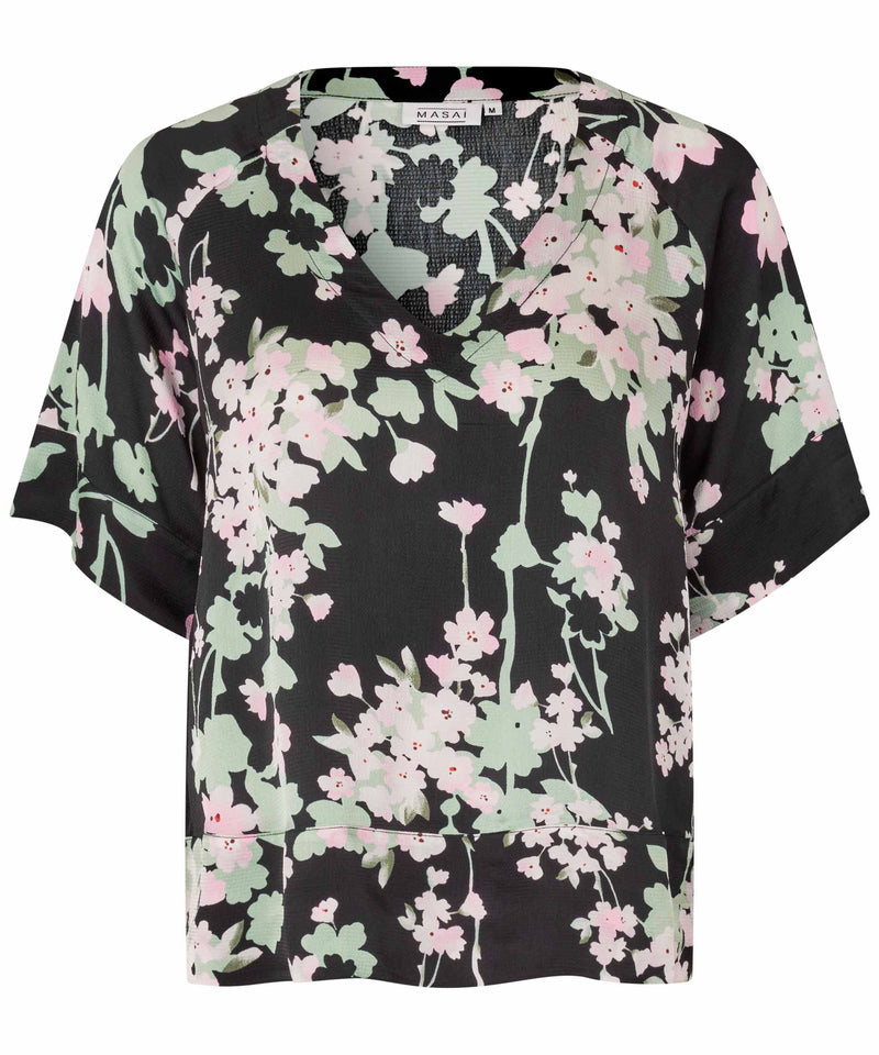 Begitta Short Sleeve Print Shirt - Pink Lady