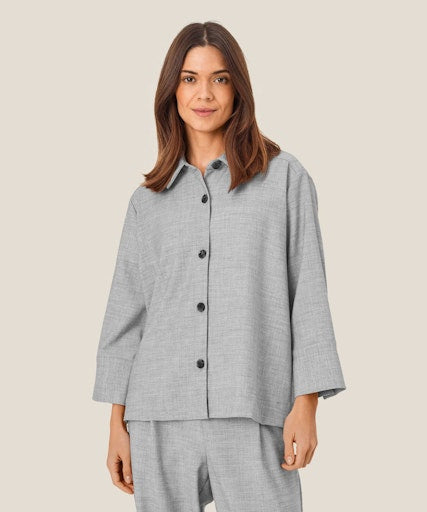 Idakaia 3/4 Sleeve Shirt - Light Grey Melange