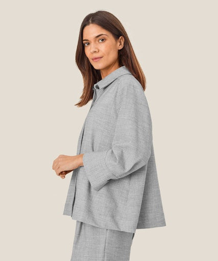 Idakaia 3/4 Sleeve Shirt - Light Grey Melange