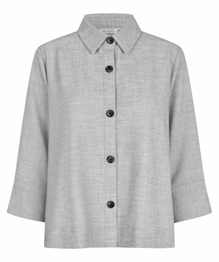 Idakaia 3/4 Sleeve Shirt - Light Grey Melange