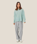 Parker Straight Leg Trousers - Light Grey Melange