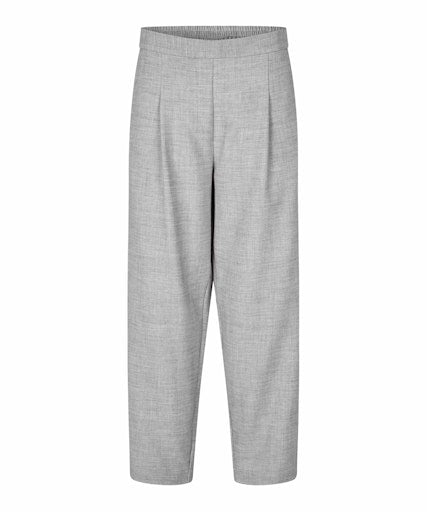 Parker Straight Leg Trousers - Light Grey Melange