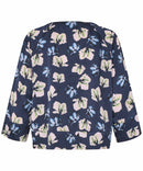 Benika 3/4 Sleeve Oversize Top - Navy Blazer