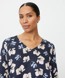 Benika 3/4 Sleeve Oversize Top - Navy Blazer