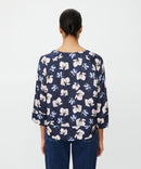 Benika 3/4 Sleeve Oversize Top - Navy Blazer
